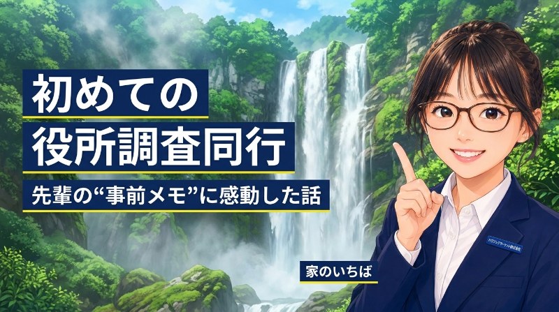 【家のいちば】初めての役所調査同行、先輩の